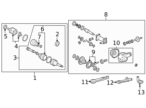 Carrier & Front Axles for 2009 Toyota 4Runner #0