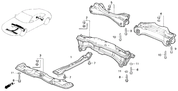 Cross Beam for 1995 Honda Prelude #0