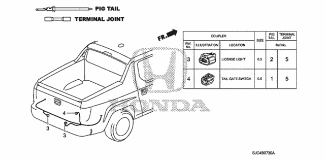 Electrical Connector (RR.) for 2011 Honda Ridgeline #0