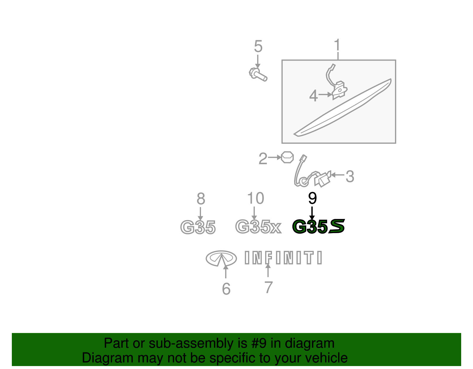2007-2008 Infiniti G35 Nameplate 84894-JK500 | OEM Parts Online