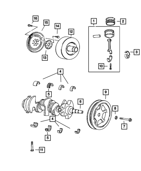 Crankshaft, Pistion and Torque Converter for 2006 Dodge Caravan #0