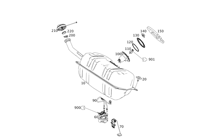 2314700301 - Fuel System: Fuel Tank for Mercedes-Benz: SL400, SL450, SL550 Image image