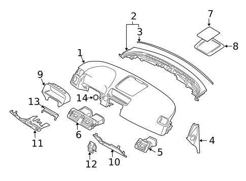 Instrument Panel Components for 2004 Volvo S40 #0