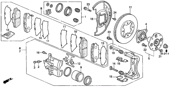 Front Brake (2) for 1995 Honda Accord #0