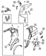 68001962AB - Body Sheet Metal Except Doors: Quarter Inner Panel, Right for Mopar Image