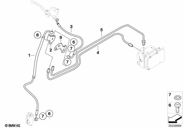 34327696806 - Brakes: Distributor, Brake Pipe -  for BMW-Motorrad Image