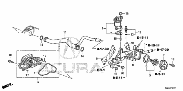 Water Pump (V6) for 2014 Acura TSX #0