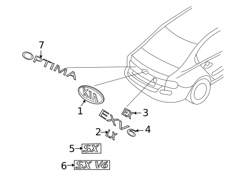 Exterior Trim - Trunk for 2010 Kia Optima #0