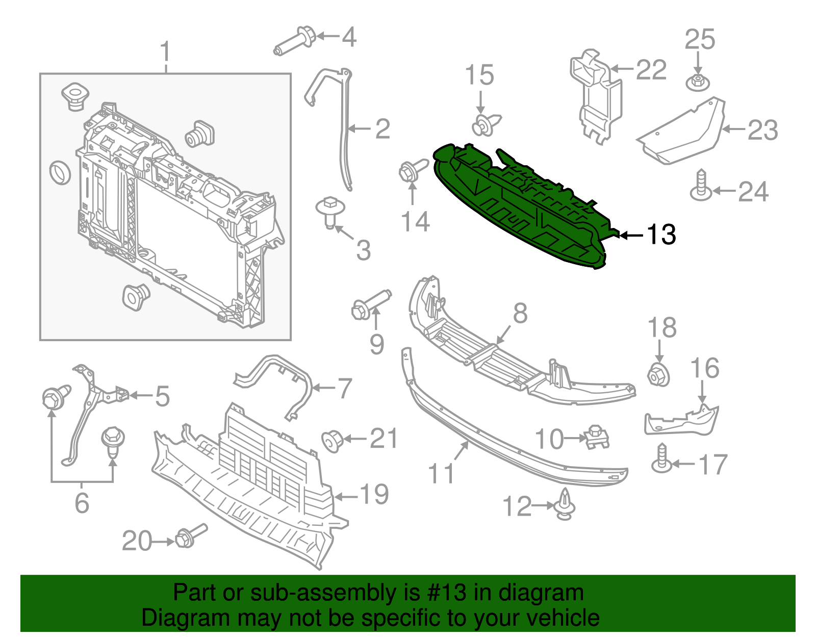 2014-2017 Ford Fiesta Upper Deflector D2BZ-8312-A | Ford OEM Parts Outlet
