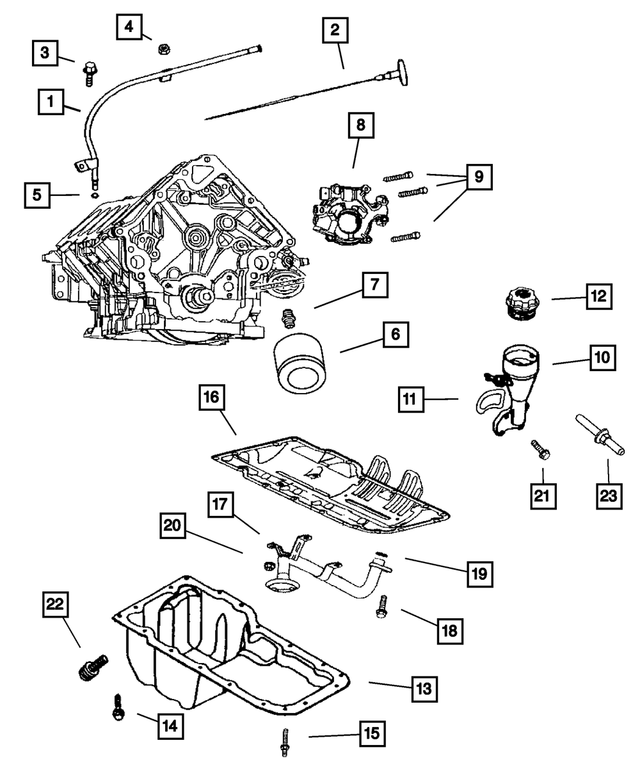 53021719AD - Engine 4.7L Eight Cylinder: Engine Oil Level Indicator, Four Wheel Drive for Mopar Image