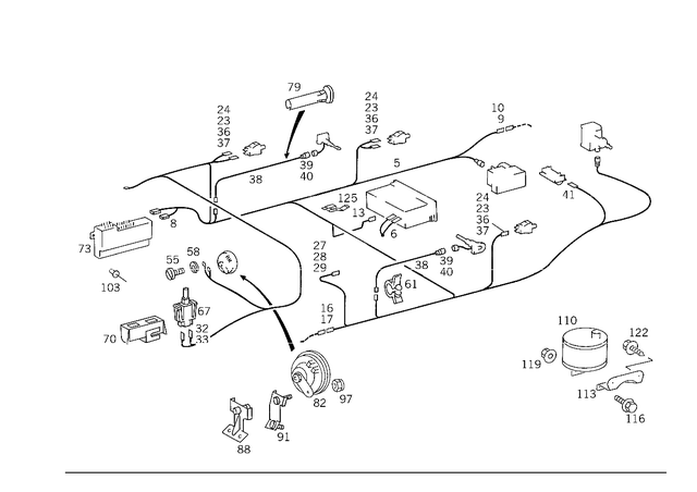 1245405335 - Electrical System: Electric Cable for Mercedes-Benz Image image