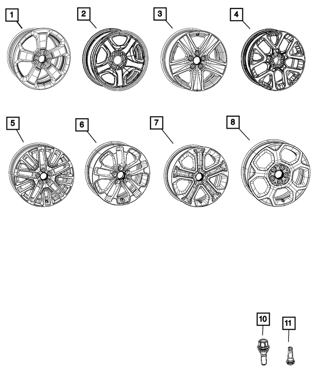 6XK511X8AA - : Aluminum Wheel, Front Or Rear for Mopar Image