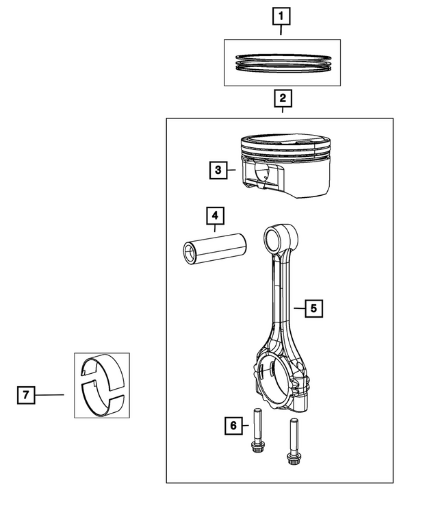 53010928AD - Engine: Piston Pin And Rod for Mopar Image image