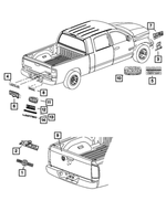 68150006AA - Exterior Ornamentation: Tailgate Nameplate for Ram: 1500, 2500 Image