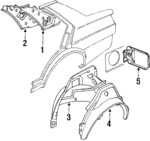 321809905 - Body: Fuel Door for Volkswagen: Golf, Jetta, Quantum, Scirocco Image
