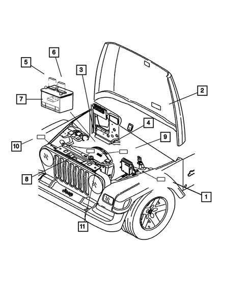 Under Hood for 2004 Jeep Wrangler #0