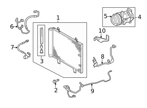 Condenser, Compressor & Lines for 2009 Lexus IS250 #0