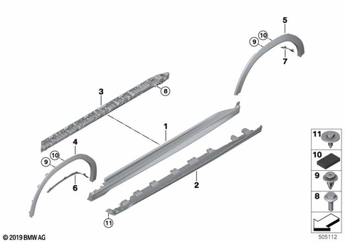 Cover Door Sill / Wheel Arch for 2019 BMW X6 M50iX #0