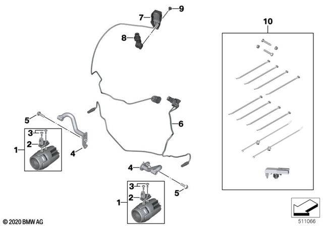 77518406444 - : Bracket, Additional Headlight, Right for BMW-Motorrad Image