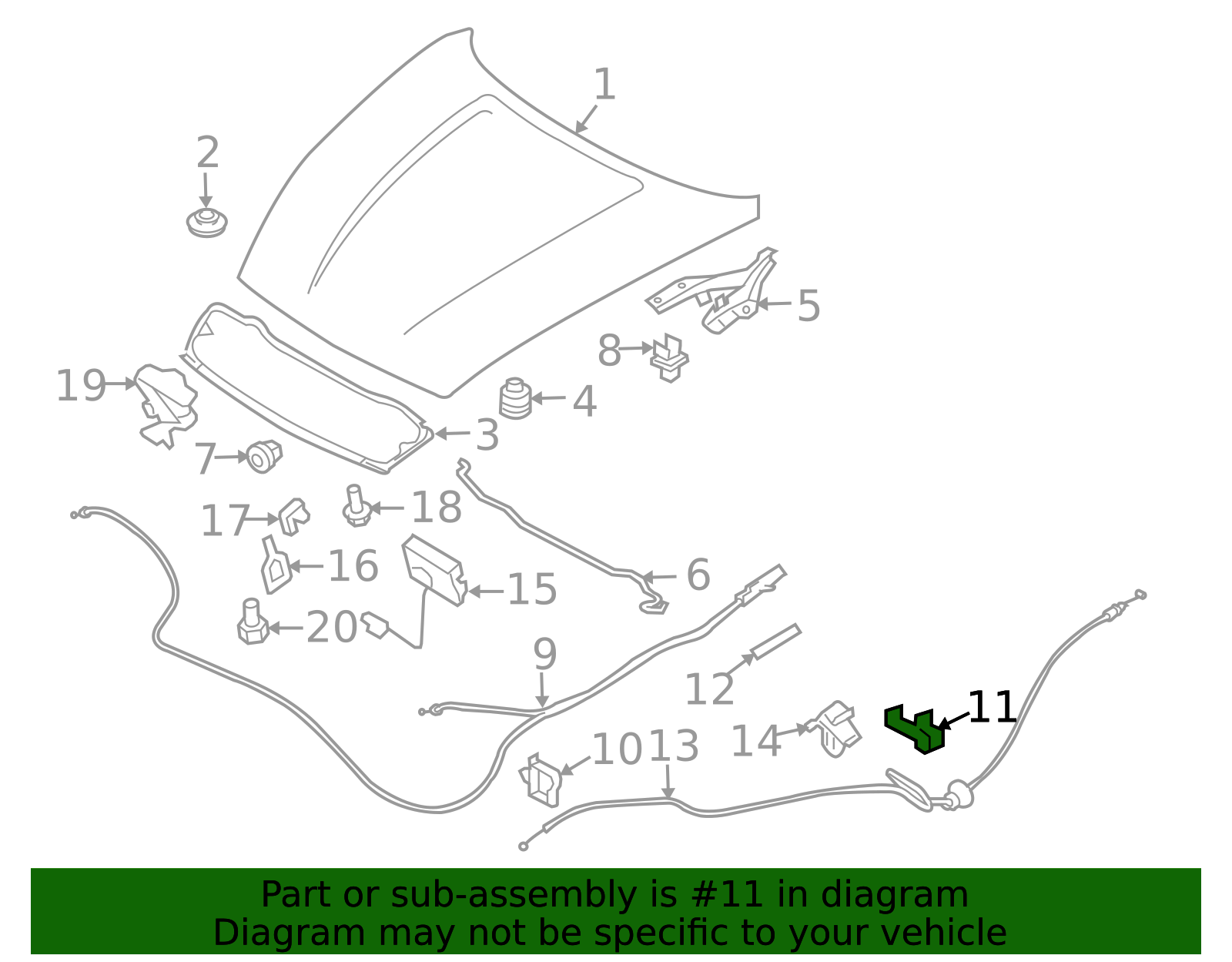 2009-2024 Nissan Hood Release Cable Clamp 65625-AL500 | OEM Parts Online