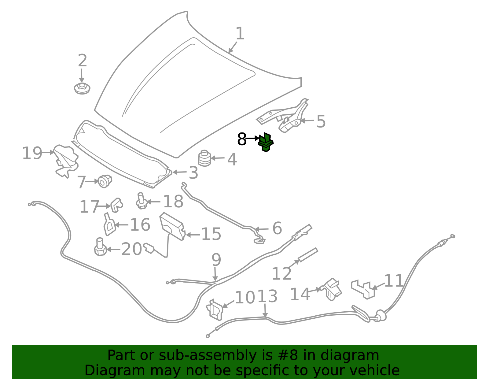 1986-2025 Nissan Support Rod Retainer Clip 65722-01E00 | OEM Parts Online