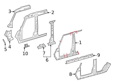 Center Pillar & Rocker for 2025 Mercedes-Benz G 580 #0