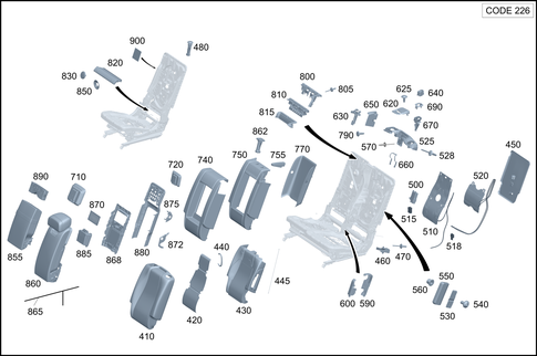Rear Folding Backrest for 2020 Mercedes-Benz GLS450 #0