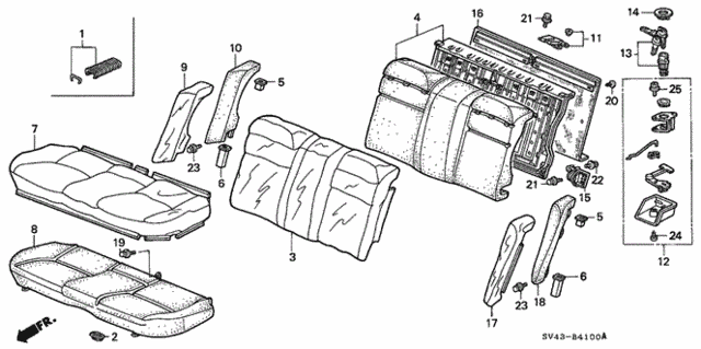 Rear Seat (1) for 1995 Honda Accord #0
