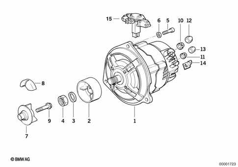 Alternator with Pulley and Mounts for 1996 BMW-Motorrad K 1100 LT #0