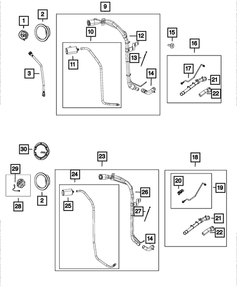 Fuel Tank Filler Tube for 2013 Jeep Wrangler #0