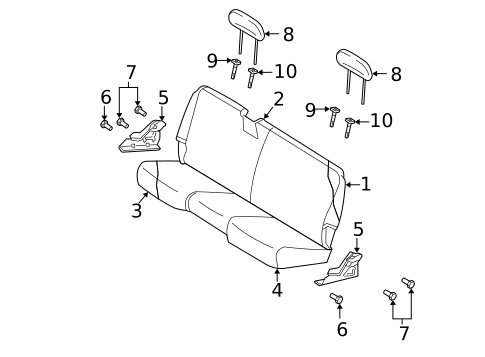 Rear Seat Components for 2004 Dodge Ram 1500 #1