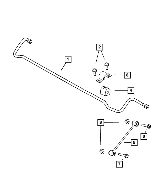 4782873AB - Rear Suspension: Rear Suspension Stabilizer Bar for Mopar Image image