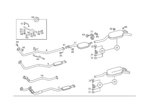 Exhaust System on Diesel Vehicles for 1984 Mercedes-Benz 300D #1