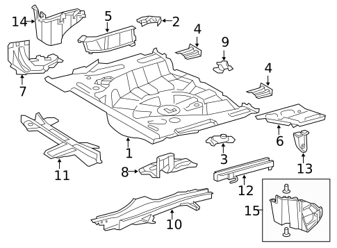Rear Floor & Rails for 2016 Lexus CT200h #0