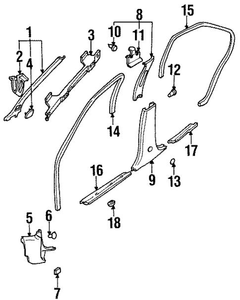 Interior Trim - Pillars for 1997 Nissan Altima #0