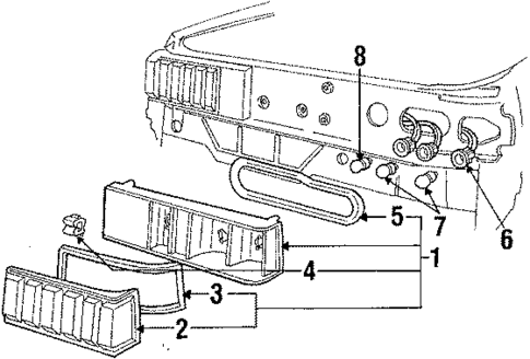 Tail Lamps for 1986 Ford Mustang #0