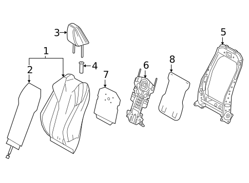 Passenger Seat Components for 2019 Lexus UX250h #1
