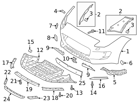 Bumper & Components - Front for 2020 Jaguar F-Type #0