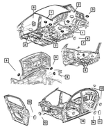 4586055 - Body Sheet Metal Except Doors: Floor Pan Plug, Rear for Mopar Image