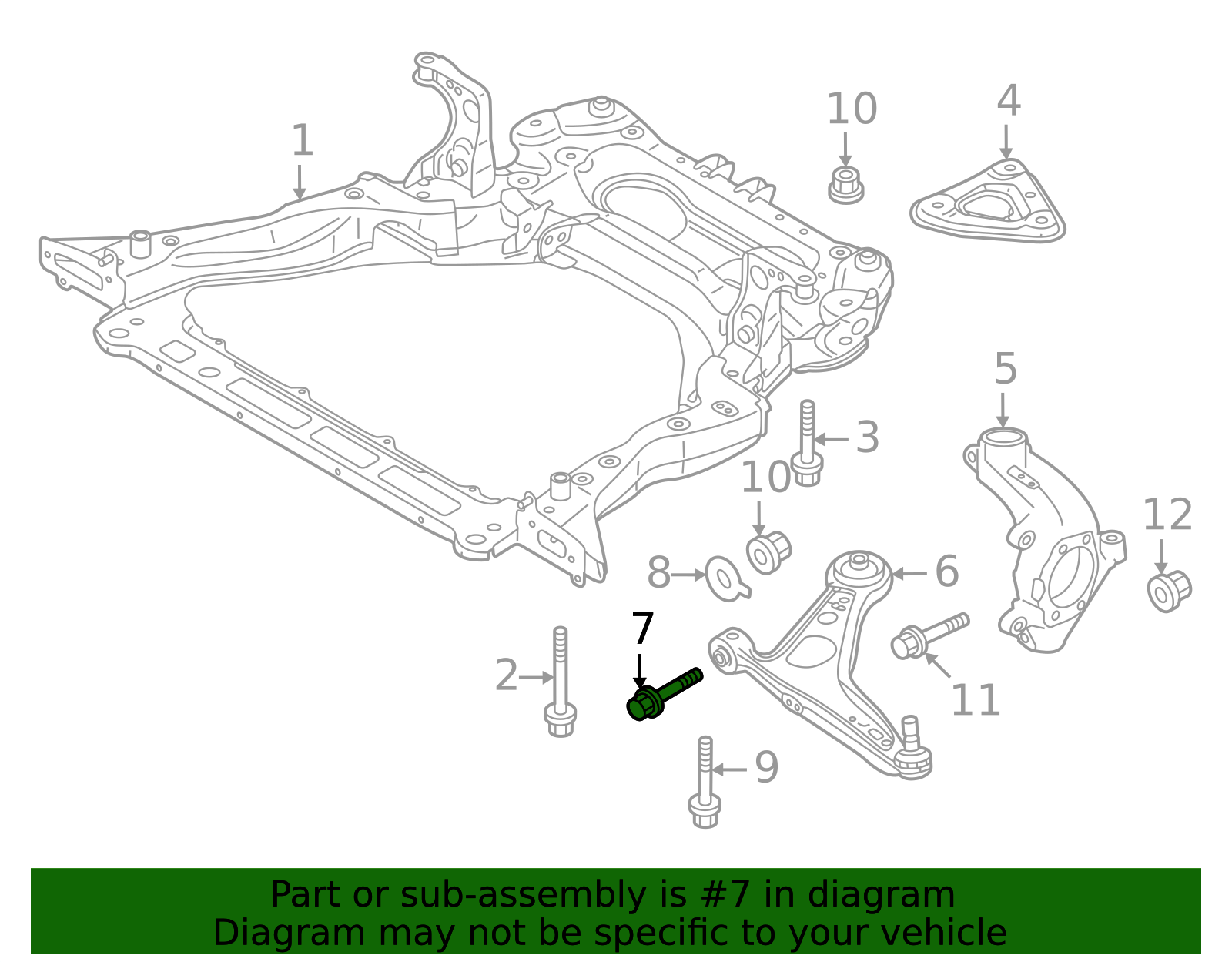 Ax000026 2022-2025 Mitsubishi Lower Control Arm Front Bolt AX000265 | OEM Parts ...