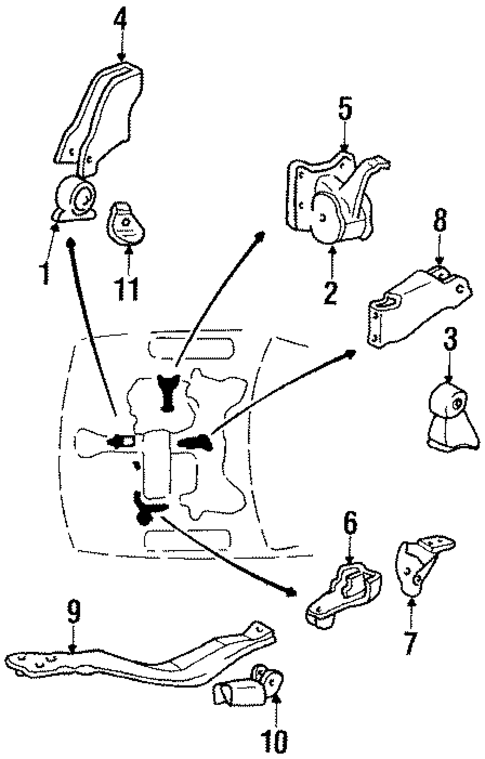 Engine & Trans Mounting for 1989 Hyundai Sonata #0