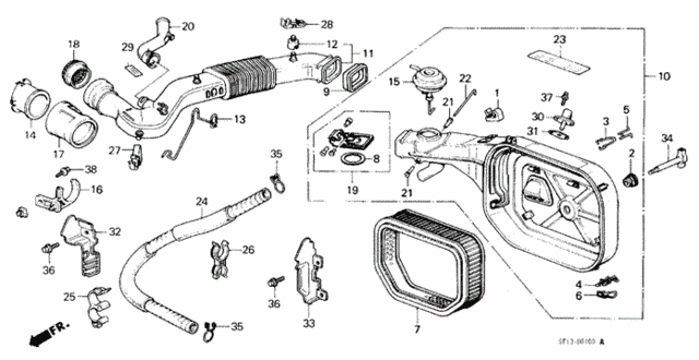 Air Cleaner (S) for 1988 Honda Prelude #0