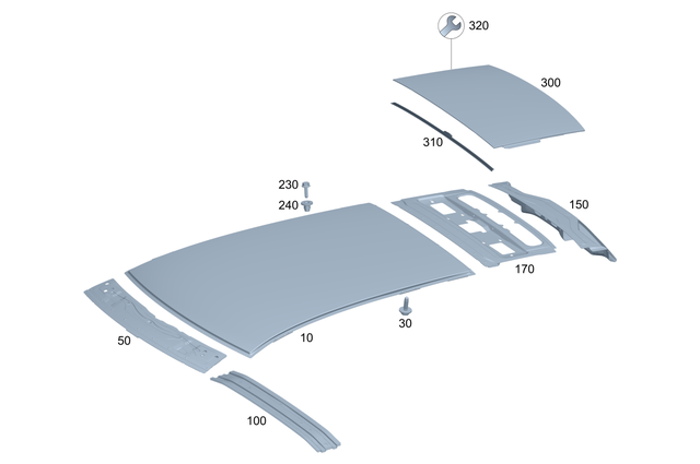 206650350064 - : Seal Kit, Paneling, Roof for Mercedes-Benz Image