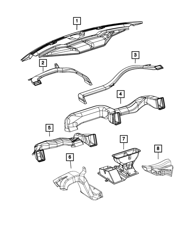 68050665AA - Air Conditioners and Heaters: Demister Duct for Mopar Image image