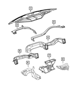 68050665AA - Air Conditioners and Heaters: Demister Duct for Mopar Image