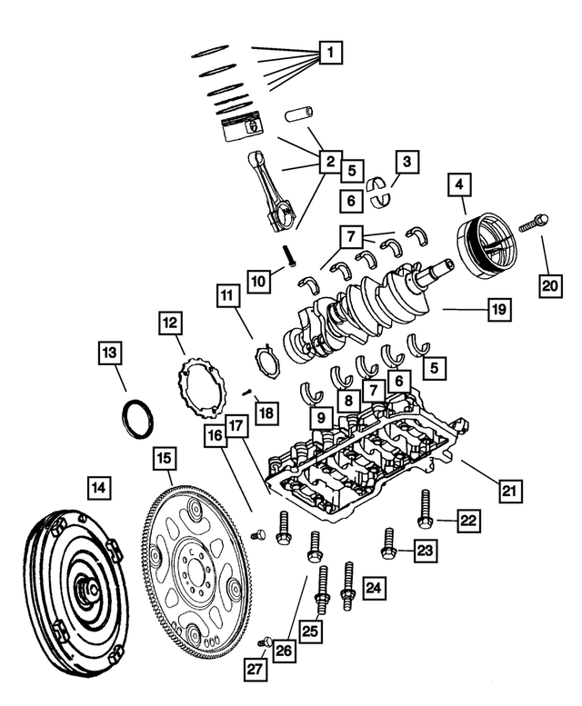 5012364AD - Engine 4.7L Eight Cylinder [EVA]: Piston Ring Package for Mopar Image