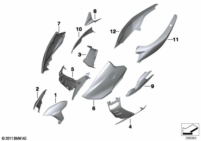 46618529636 - Body Equipment: Front Wheel Cover, Front Left - Sapphire-black for BMW-Motorrad Image