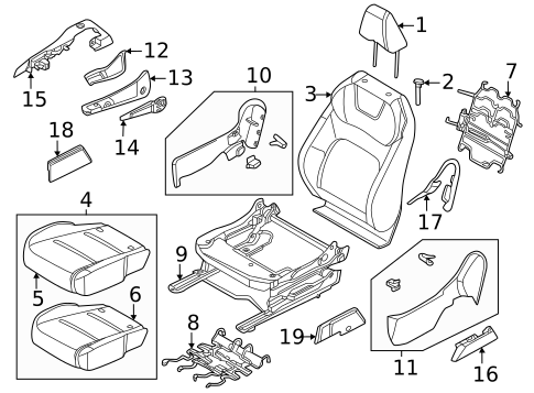 Passenger Seat Components for 2023 Nissan ARIYA #0