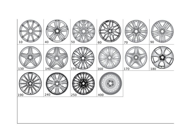 1664013200 - Wheels and Accessories: Spoke Wheel for Mercedes-Benz: GL350, GL450, GL550, GL63 AMG, GLS350d, GLS450, GLS550, GLS63 AMG Image