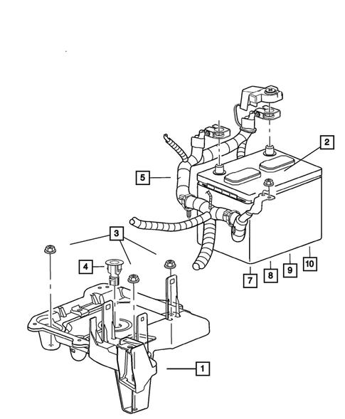 Battery Tray and Cables for 2004 Jeep Liberty #0